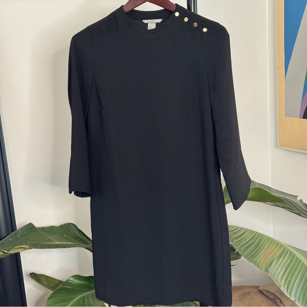H&M Black Dress with Gold Button Details - Picture 6 of 7